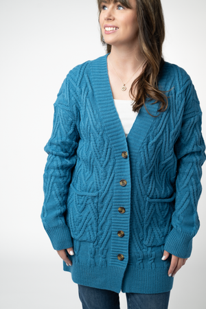 PREBOOK Brooks Button Sweater Cardigan - Teal