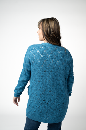 PREBOOK Open Knit Cardigan - Teal
