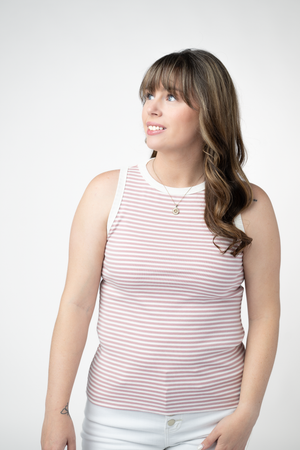 PREBOOK Classic Tank - Pink and White