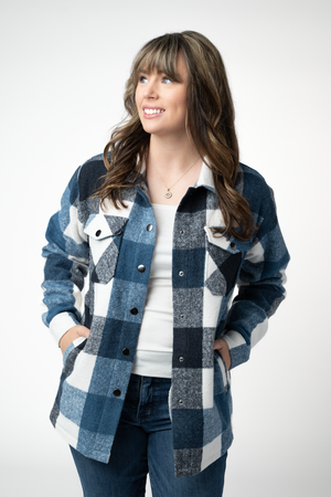 PREBOOK Norah Shacket - Winter Blue Plaid