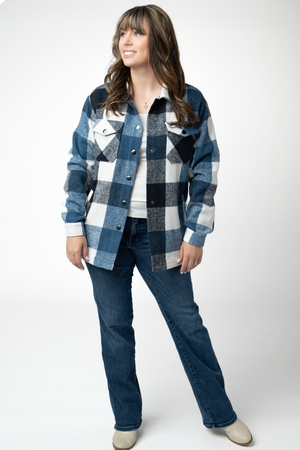 PREBOOK Norah Shacket - Winter Blue Plaid
