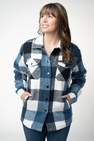 PREBOOK Norah Shacket - Winter Blue Plaid