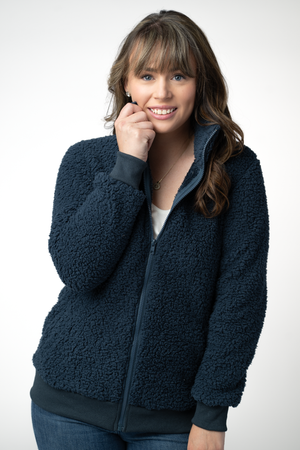 PREBOOK Skylar Sherpa Fullzip - Navy