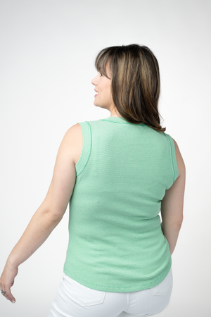 PREBOOK Morgan Micro Striped Tank - Green