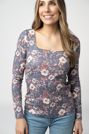Alyssa Long Sleeve Top - Blushwood Floral by Michelle Mae