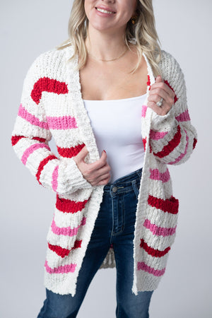 Valentine's Stripe Cardigan by Michelle Mae
