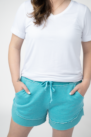 PREBOOK French Terry Stevie Shorts - Dark Aqua