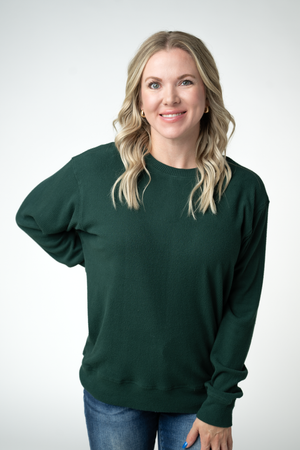 Corrine Ribbed Pullover Top - Evergreen by Michelle Mae