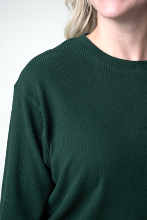 Corrine Ribbed Pullover Top - Evergreen by Michelle Mae