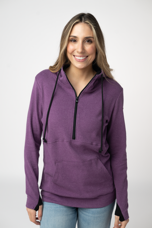 Classic HalfZip Hoodie - Black and Purple by Michelle Mae