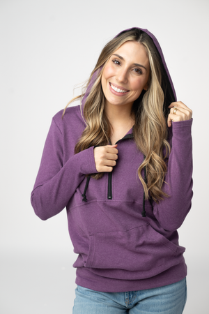Classic HalfZip Hoodie - Black and Purple by Michelle Mae