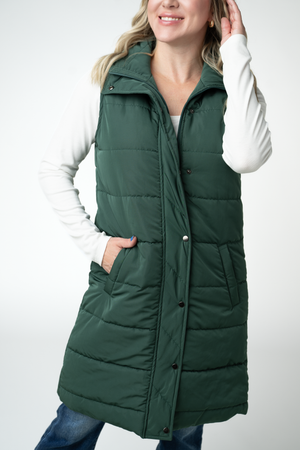 Harlow Long Vest - Evergreen by Michelle Mae