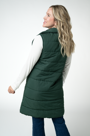 Harlow Long Vest - Evergreen by Michelle Mae
