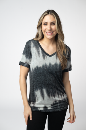 Sophie Top - Ombre Micro Stripes Midnight and White by Michelle Mae