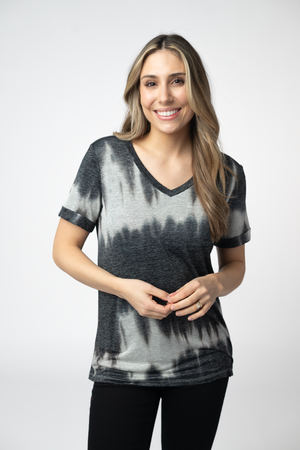 Sophie Top - Ombre Micro Stripes Midnight and White by Michelle Mae