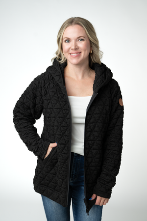 Geometric Fullzip Hoodie - Black by Michelle Mae