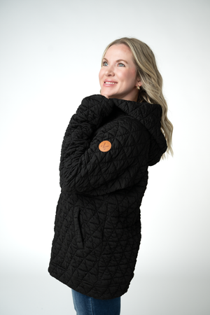 Geometric Fullzip Hoodie - Black by Michelle Mae