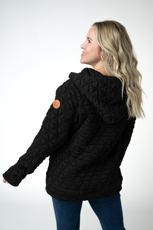 Geometric Fullzip Hoodie - Black by Michelle Mae