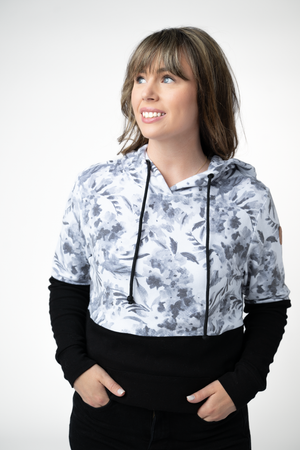 PREBOOK Hailey Pullover Hoodie - Abstract Monochrome and Black