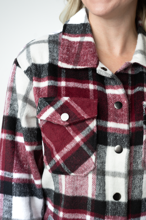 Norah Shacket - Merlot Plaid Mix by Michelle Mae