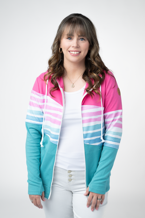 PREBOOK Colorblock Fullzip Hoodie - Summer Stripes Mix