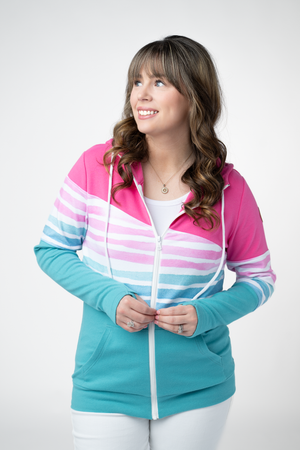 PREBOOK Colorblock Fullzip Hoodie - Summer Stripes Mix