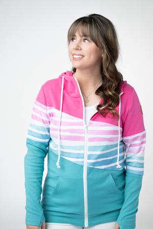 PREBOOK Colorblock Fullzip Hoodie - Summer Stripes Mix