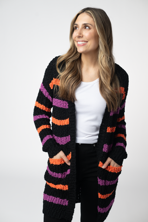 Halloween Striped Cardigan by Michelle Mae