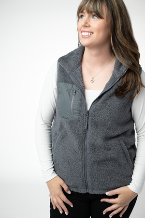 PREBOOK Sherpa Vest - Grey