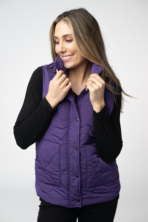Remy Zip Up Vest - Purple by Michelle Mae