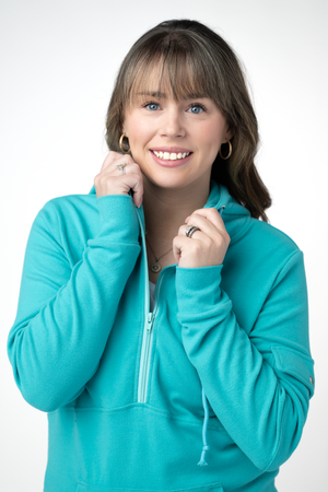PREBOOK Pixie Pocket Halfzip Hoodie - Aqua
