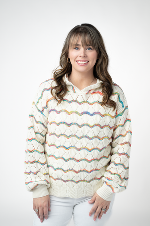 PREBOOK Rainbow Waves Knit Hoodie