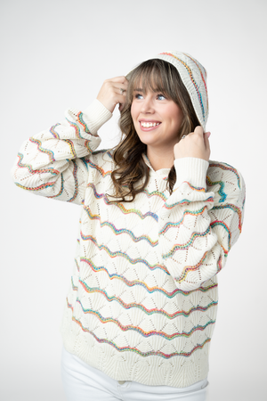PREBOOK Rainbow Waves Knit Hoodie