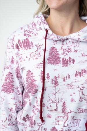 Hailey Pullover Hoodie -  Cranberry Woodland by Michelle Mae