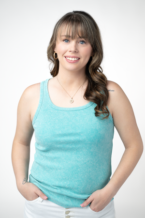 PREBOOK Audrey Vintage Wash Tank - Aqua
