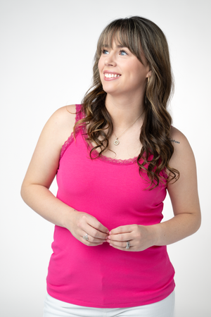 PREBOOK Lexi Lace Tank - Hot Pink