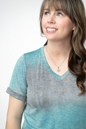 PREBOOK Sophie Top - Ombre Micro Stripes Aqua and White