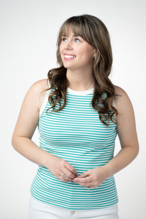 PREBOOK Classic Tank - Tropical Teal and White
