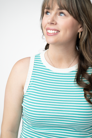 PREBOOK Classic Tank - Tropical Teal and White