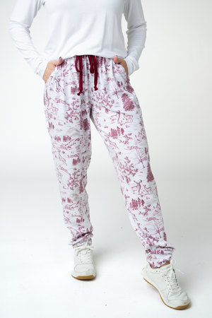 Classic Joggers -  Cranberry Woodland by Michelle Mae