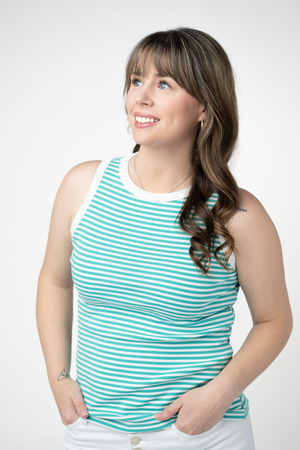 PREBOOK Classic Tank - Tropical Teal and White