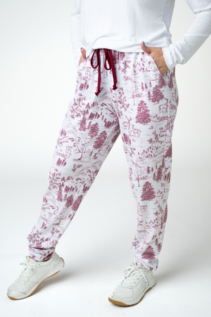 Classic Joggers -  Cranberry Woodland by Michelle Mae