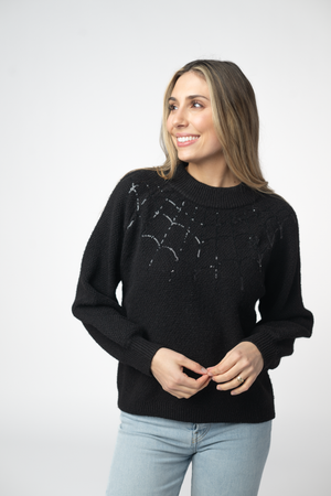 Sequin Webs Sweater by Michelle Mae