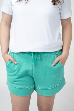 PREBOOK French Terry Stevie Shorts - Tropical Teal