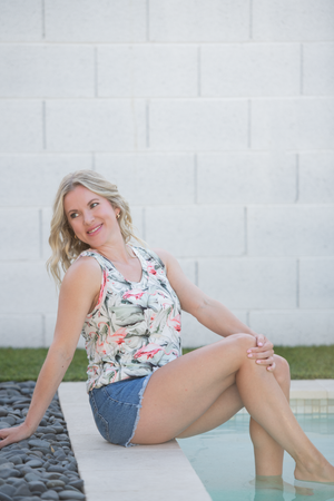Noelle Tank - Flamingos by Michelle Mae