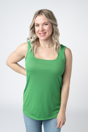 Rachel Ribbed Tank - Kelly Green by Michelle Mae