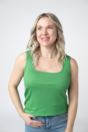 Rachel Ribbed Tank - Kelly Green by Michelle Mae