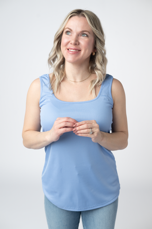 Rachel Ribbed Tank -  Sky Blue by Michelle Mae