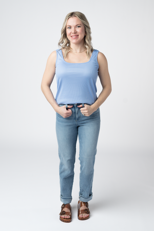 Rachel Ribbed Tank -  Sky Blue by Michelle Mae