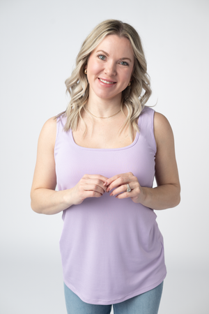 Rachel Ribbed Tank - Lavender by Michelle Mae